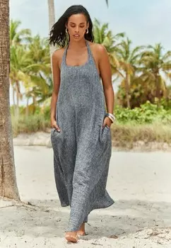 Длинное платье TEXTURED HALTER Next, серый