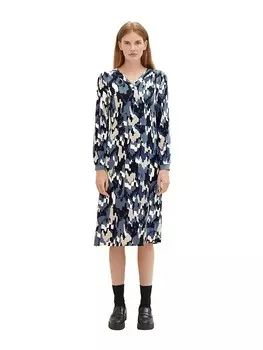 Длинное платье Tom Tailor, цвет blau/beige
