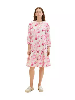Длинное платье Tom Tailor, цвет pink/creme