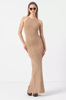 Длинное платье тонкой вязки Guess, коричневый