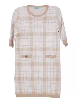 Длинное платье TOOCHE Etui A Scacchi, цвет beige/weiss