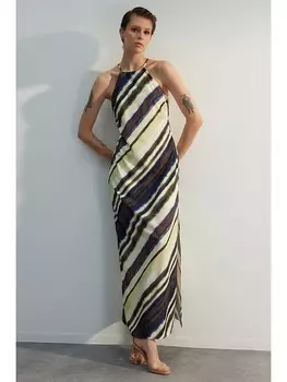 Длинное платье trendyol, цвет gelb/braun