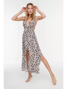 Длинное платье trendyol, цвет rosa/schwarz