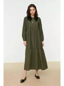Длинное платье trendyol, хаки