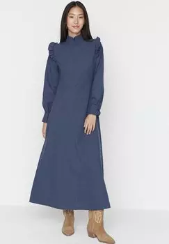 Длинное платье Trendyol Modest, синий