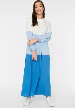 Длинное платье Trendyol Modest, синий