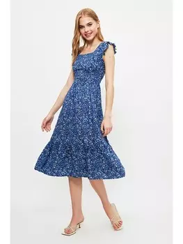 Длинное платье trendyol, темно-синий