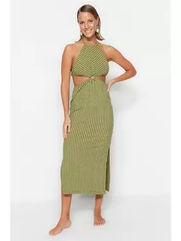 Длинное платье trendyol, зеленый