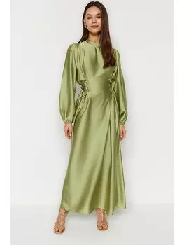 Длинное платье trendyol, зеленый