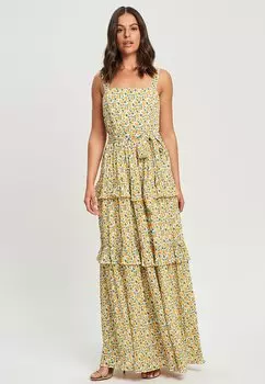 Длинное платье TUSSAH, желтый меланж