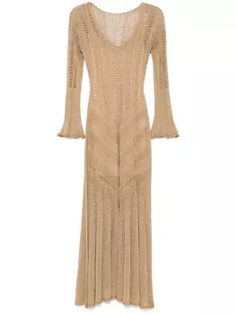 Длинное платье TWINSET с люрексом, золотой