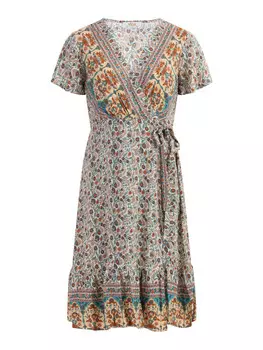 Длинное платье usha FESTIVAL Sommer, цвет wollweiss mehrfarbig