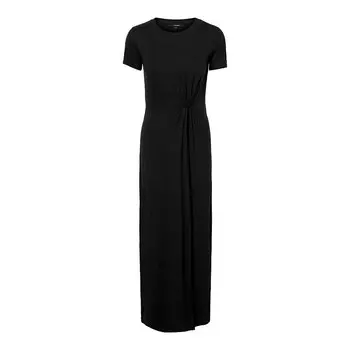 Длинное платье Vero Moda Ava Lulu Ancle Petite Short Sleeve, черный