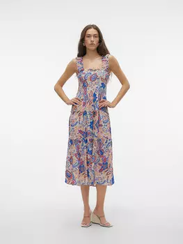 Длинное платье Vero Moda, цвет creme/blau
