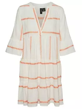 Длинное платье Vero Moda, цвет creme/orange