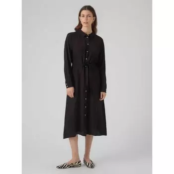 Длинное платье Vero Moda Debby Calf Long Sleeve, черный