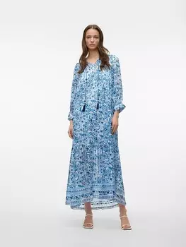 Длинное платье Vero Moda, голубой/белый