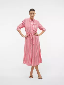 Длинное платье Vero Moda Ilisa, цвет pink/wei