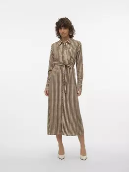 Длинное платье Vero Moda Ilisa, цвет khaki/wei