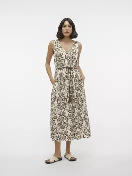 Длинное платье Vero Moda Imma, цвет khaki/creme