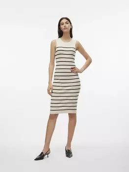 Длинное платье Vero Moda Strick, бежевый