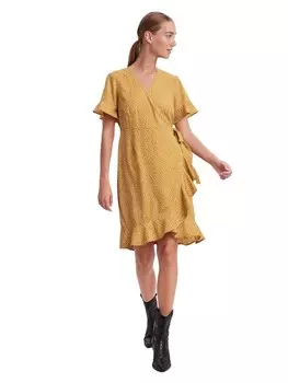 Длинное платье Vero Moda VMHENNA WRAP, желтый