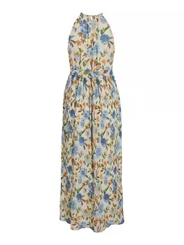 Длинное платье Vila, цвет creme/hellblau