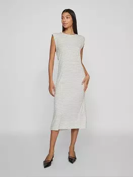 Длинное платье Vila, цвет creme/schwarz