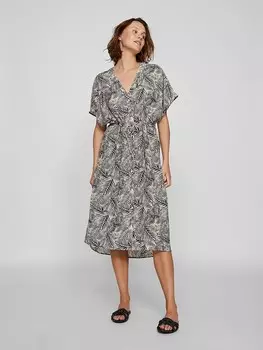 Длинное платье Vila, цвет creme/schwarz