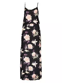 Длинное платье Vila, цвет schwarz/rosa/lila