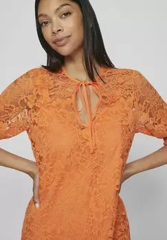 Длинное платье VILA, солнечно-оранжевое