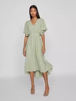 Длинное платье Vila, светло-зеленый