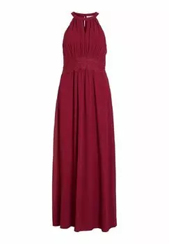 Длинное платье VILA, темно-красный