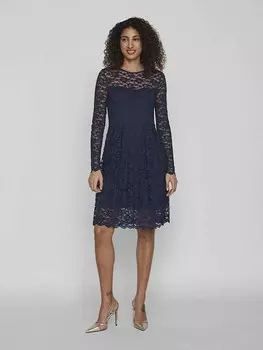 Длинное платье Vila, темно-синий