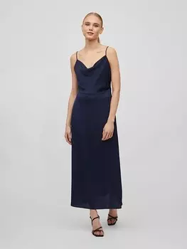 Длинное платье Vila, темно-синий