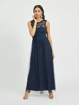 Длинное платье Vila, темно-синий