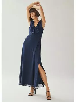 Длинное платье Vila, темно-синий