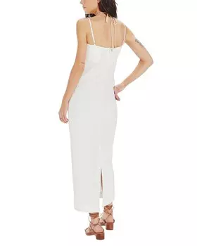 Длинное платье ViX с однотонным узором ромашки, белый