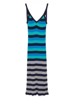 Длинное платье в полоску Sonia Rykiel, синий