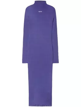 Длинное платье в рубчик Off-White, фиолетовый