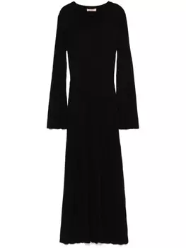 Длинное платье в рубчик TWINSET, черный