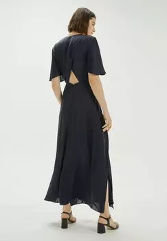 Длинное платье With V-Neckline And Slits System Action, темно-синее