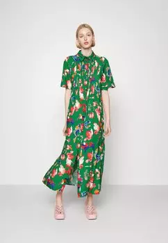 Длинное платье YAS, зеленый