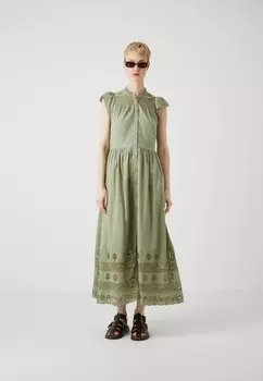 Длинное платье Yasolivia YAS Tall, маслянисто-зелёное