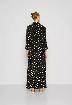 Длинное платье Yassavanna Long Shirt Dress YAS Tall, черно/белое