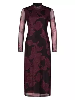 Длинное платье Zero Mesh, цвет blackdark red