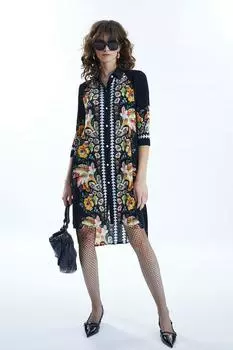 Длинное плиссированное платье-рубашка James Lakeland, черный