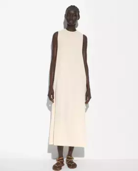 Длинное простое платье без рукавов Parfois, цвет Crudo