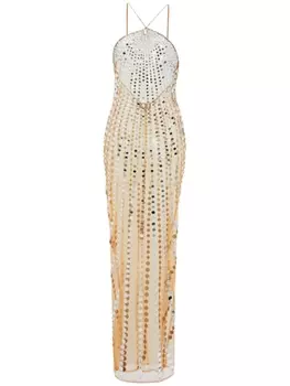 Длинное прозрачное платье Maris с пайетками Retrofete, бежевый