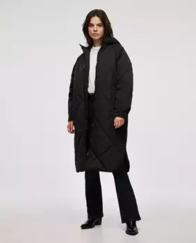 Длинное пуховик с женским рисунком Jack & Jones, черный